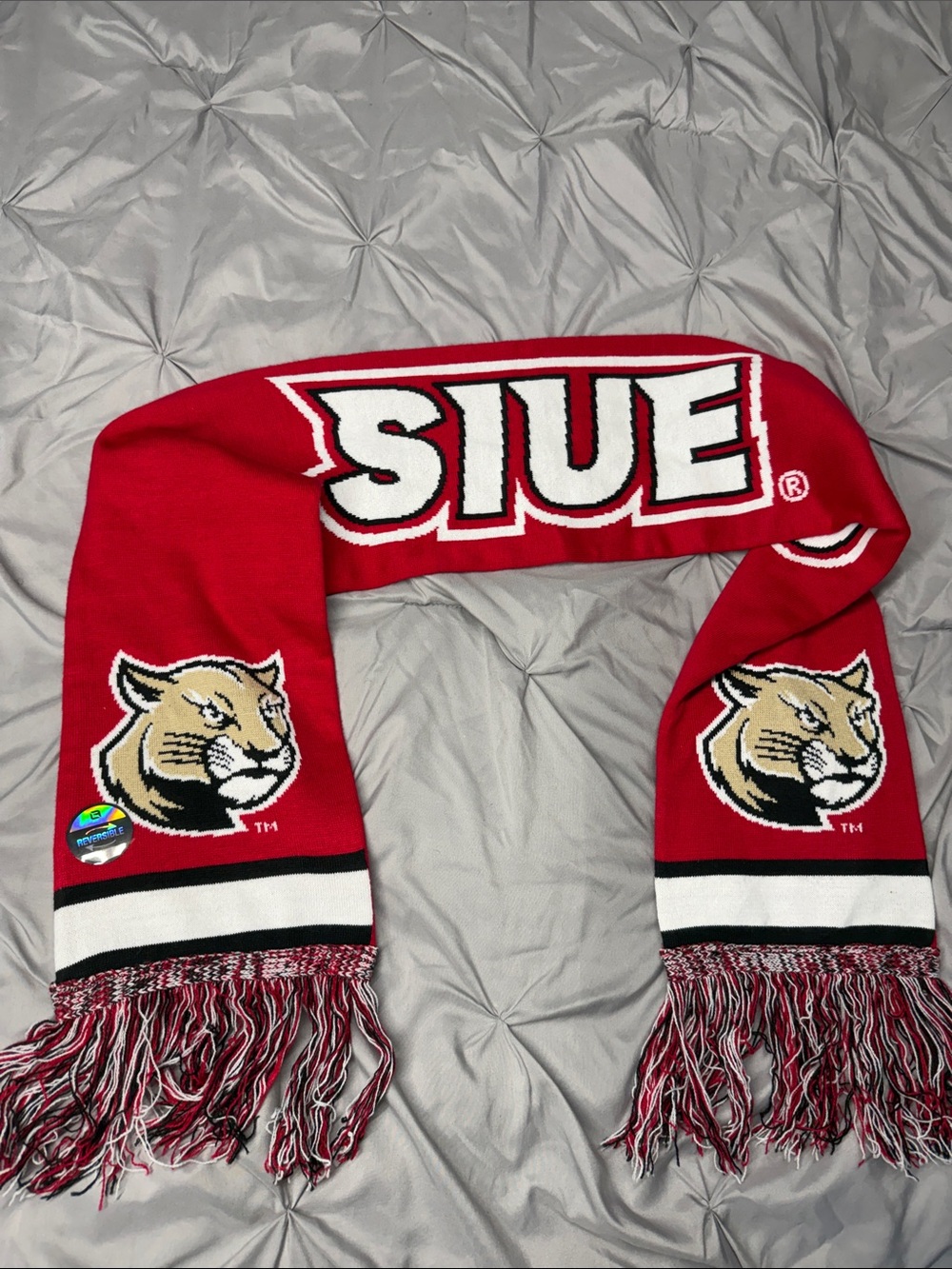Red Cougar Knit Scarf - Logo Fit Apparel - 8” x 60”